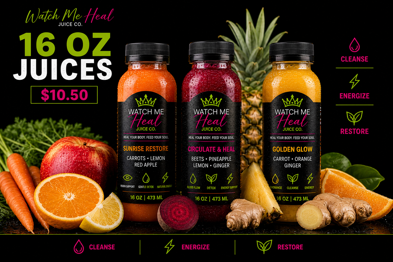 🌈 Signature 16 oz Juices